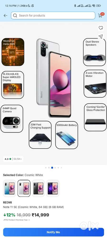 Redmi note 10 s 6/64 good condition