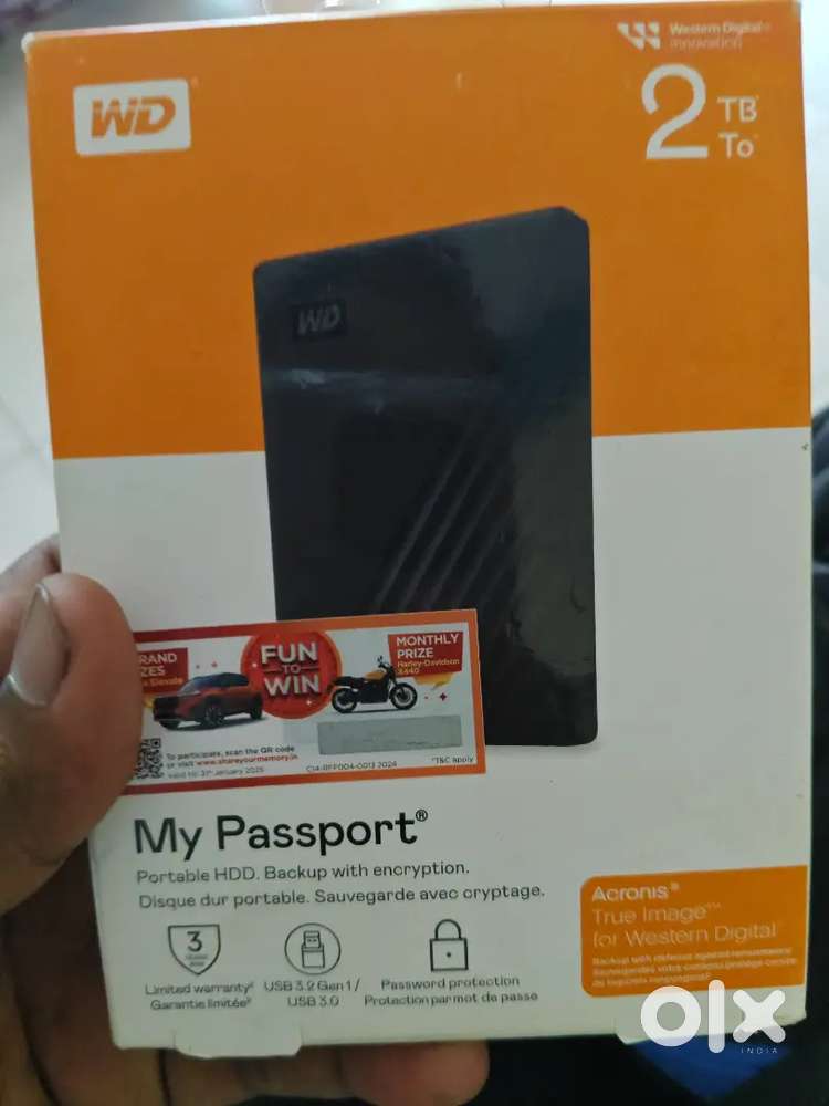 Western Digital WD 2TB My Passport Portable Hard - New -No invoice