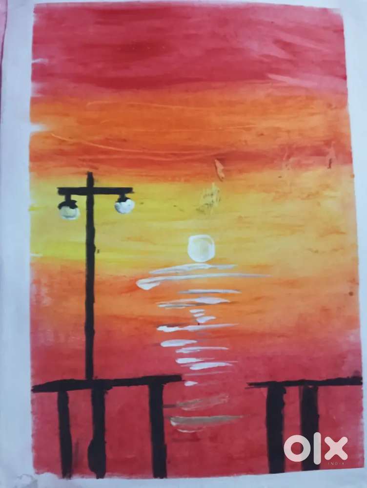Painting for oil pastels colour