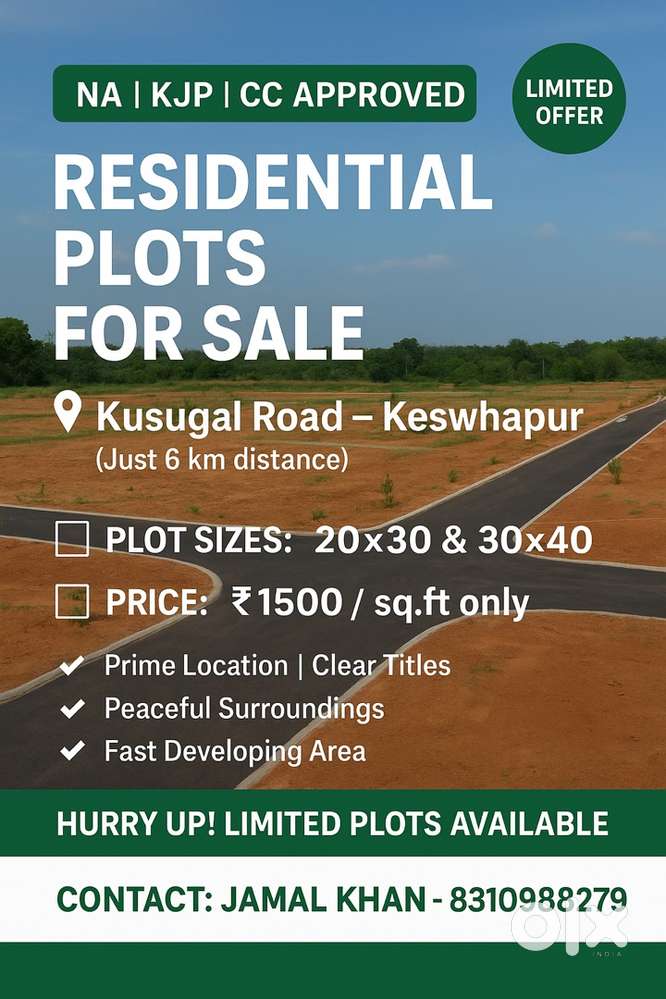 Kususgal road hubli Premium Plots avliable