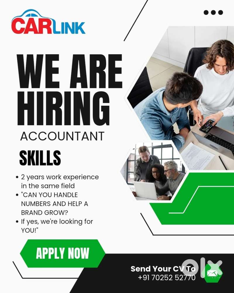 Accountant wanted for cars showroom