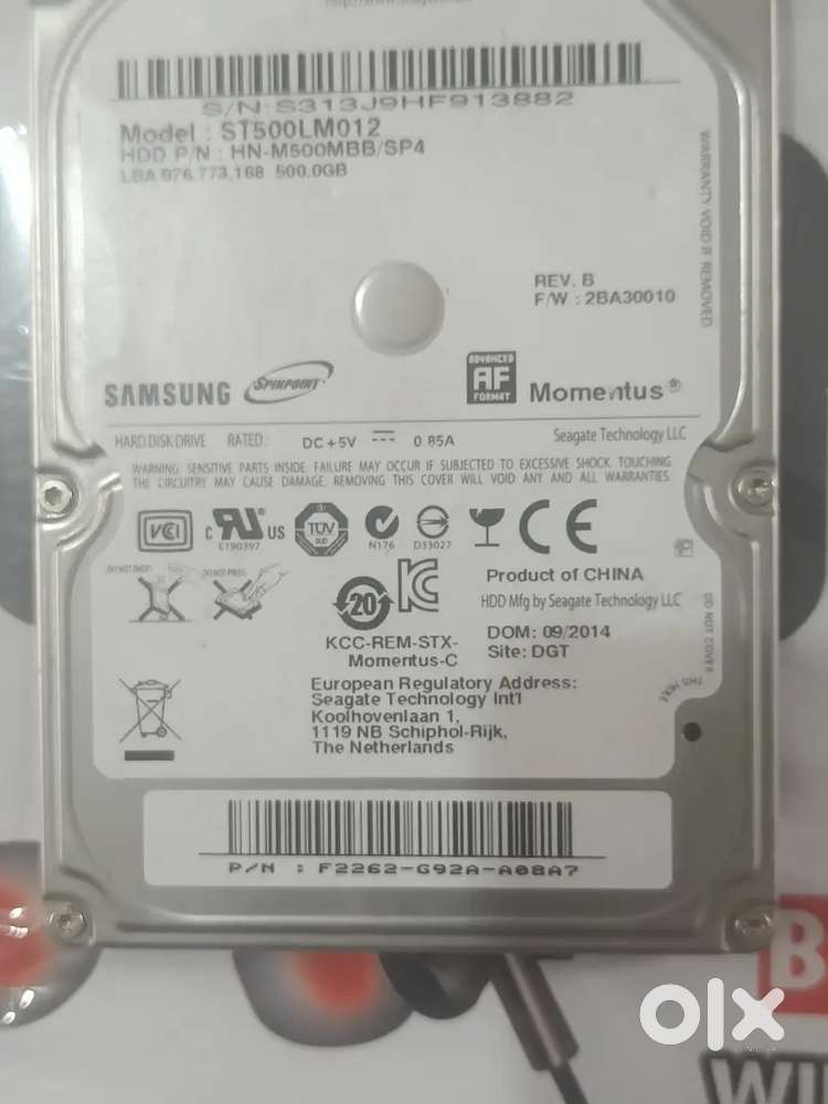 Samsung laptop hard disc 500 gb momentus brand