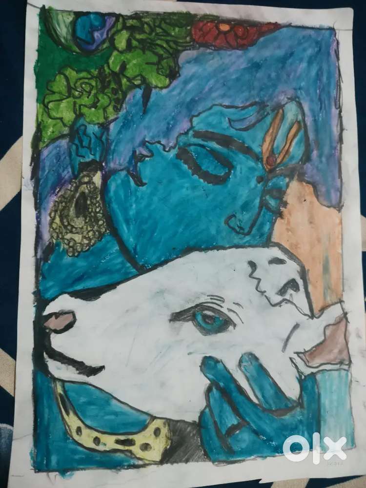 KRISHNA JI OIL PASTELS SKETCH