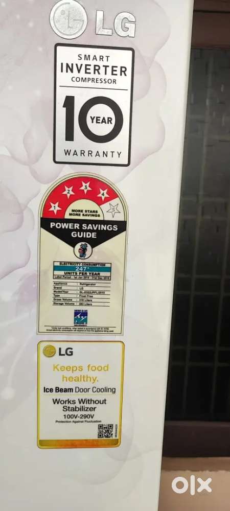 LG Double Door Fridge 310L very clean and good maintenance with mat