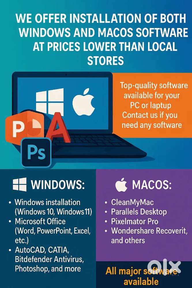 Any software install for windows and mac os