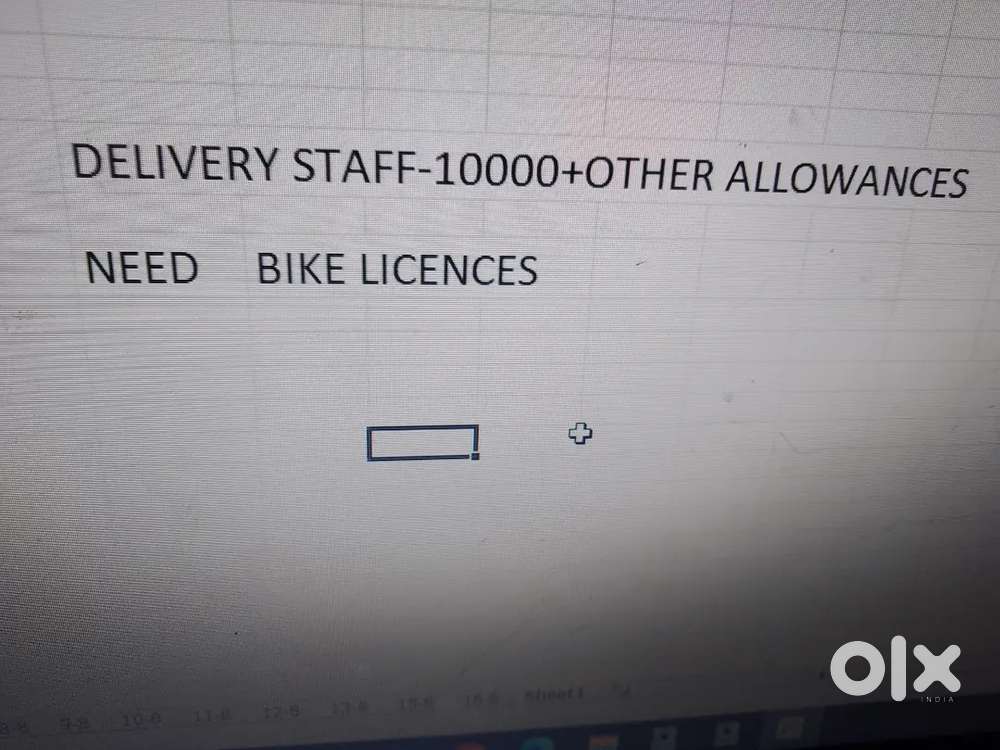 Delivery staff valid bike license