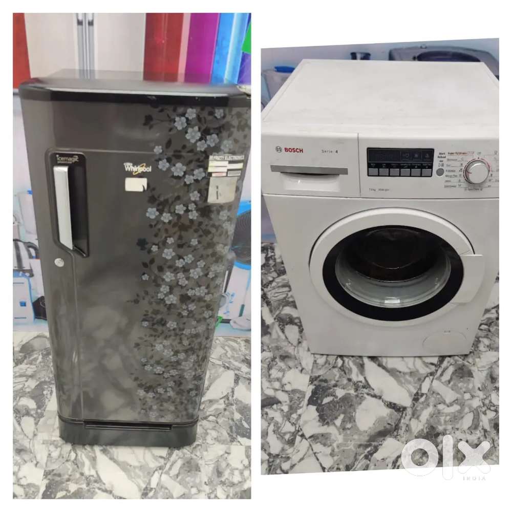 Whirlpool single door black colour flower design an front load bosch 2
