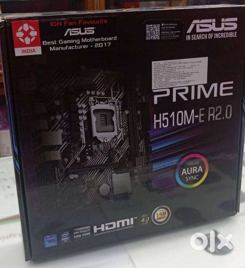 Intel core 5 11th generation with asus prime h510m-e motherboard