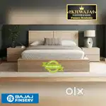 Khwaja furniture. King size bed with side table. Bajaj finance availab