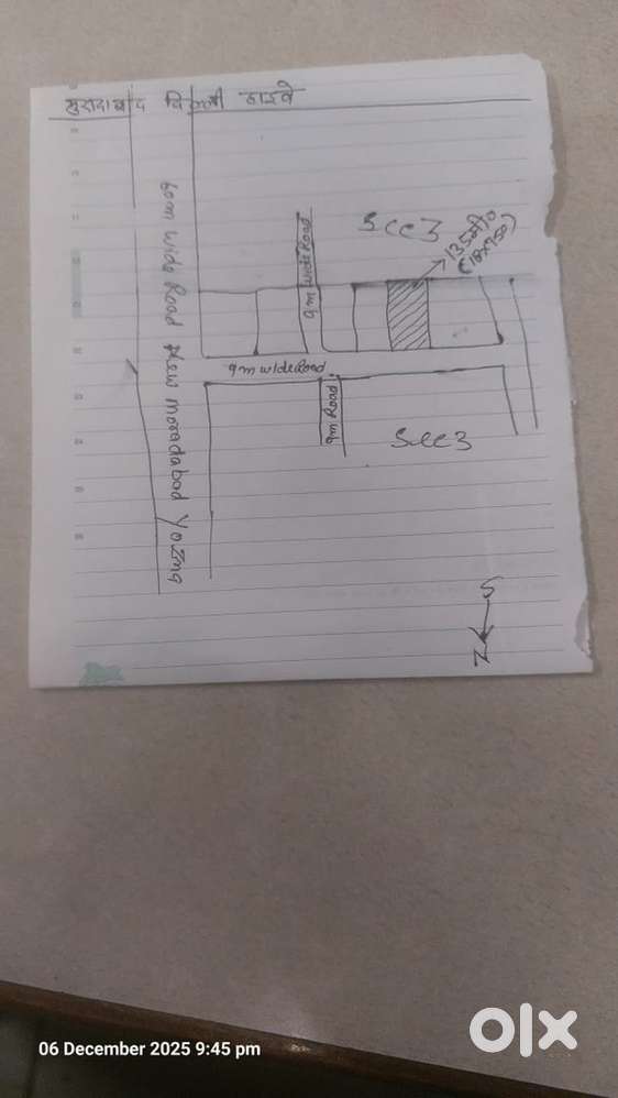 135meter plot at sec 3 location new Moradabad