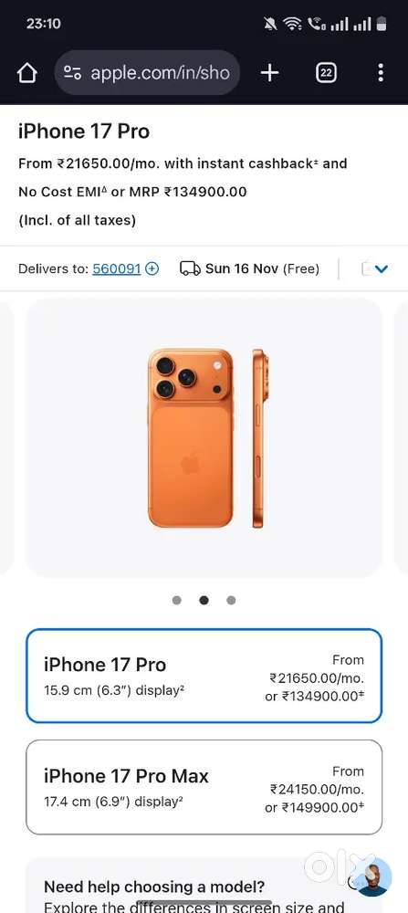 iPhone 17 pro for sale