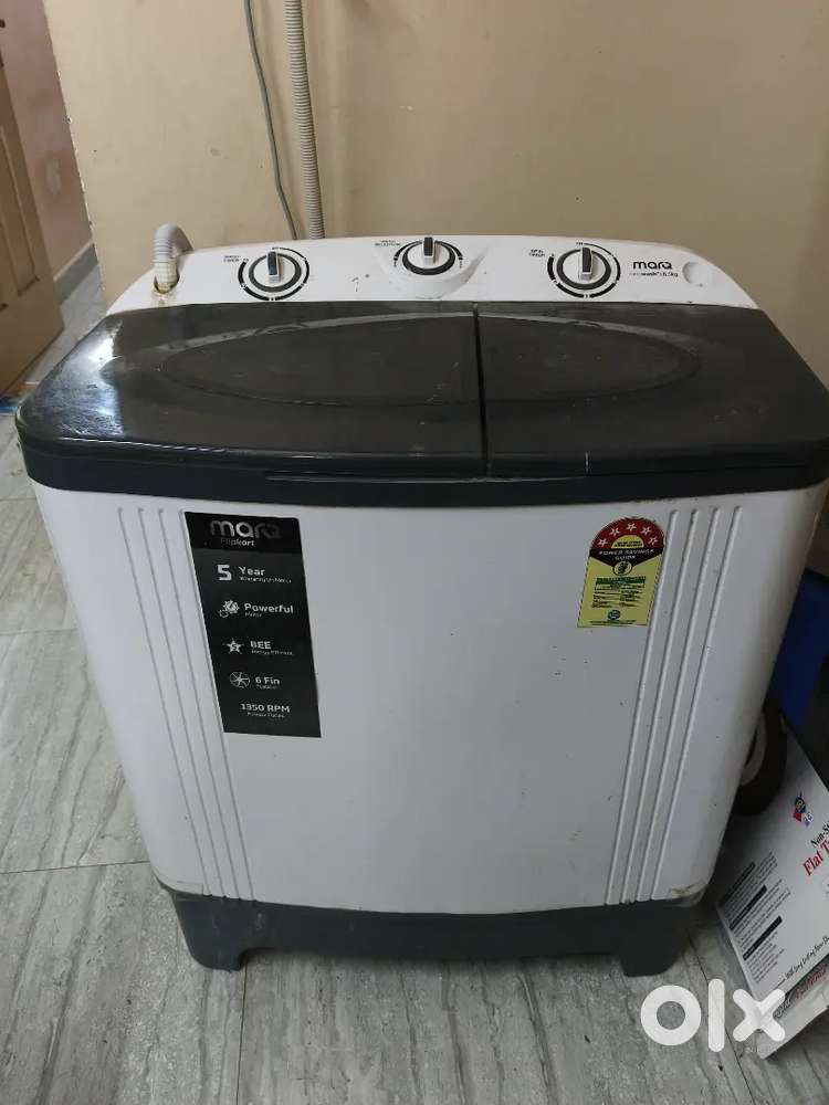 MarQ 6.5 kg 5 Star rating Semi Automatic Top Load Washing Machine Grey