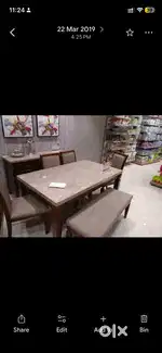 Dining 6 setting, marble top , heavy