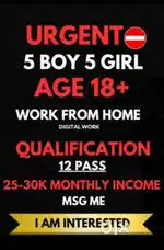 Work from home opportunity