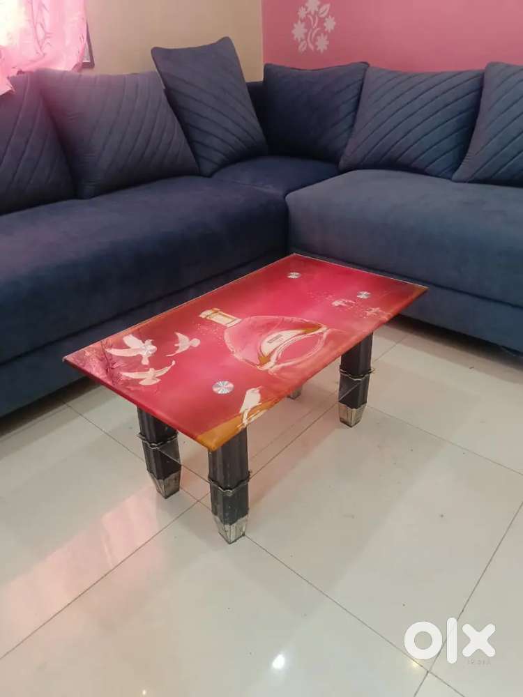 Red sofa table