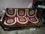 Wooden Sofa Set 5 Seater with cover (use only 3 years)