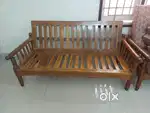 Teak 5-Seater Wooden Sofa Set –Freshly Varnished & Excellent Condition