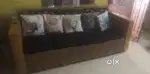 Imported Cane sofa and Seiko wall clock Malaysian Dining table