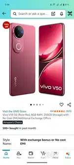 Vivo v50 brand new condition 2 months old with bill box