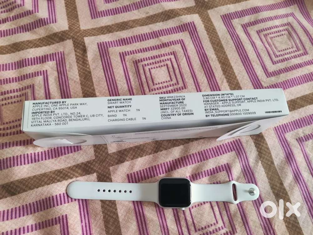 Apple watch 44MM GPS White with warranty and bill