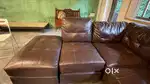 CASH ONLY.  Comfortable BIG sofa . Brown leatherette finish.
