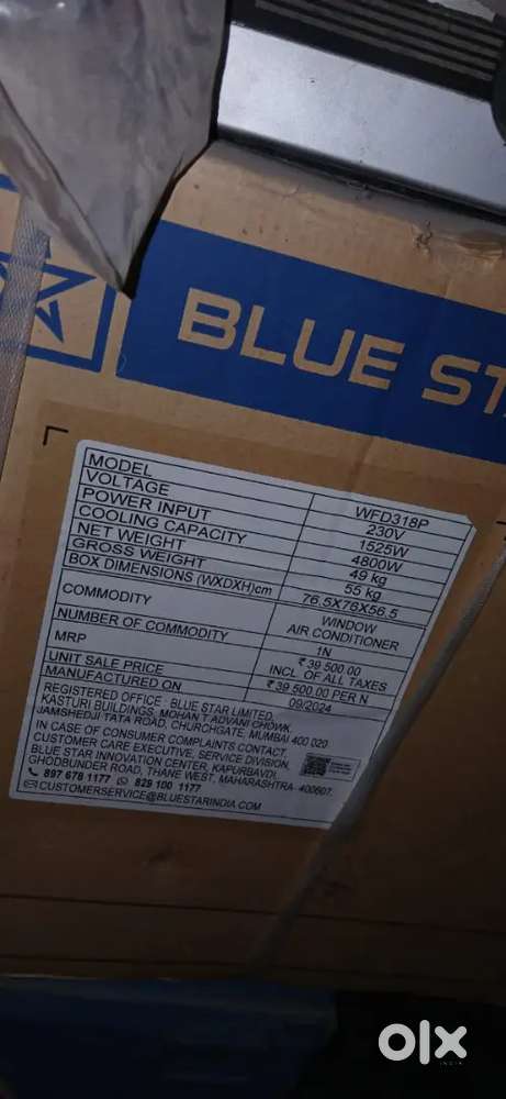 Bluestar 1.3 ton window Ac