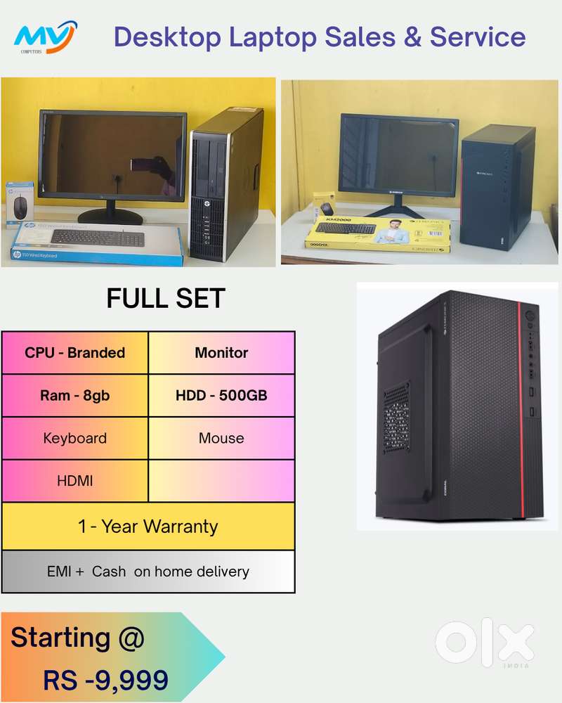 Desktop Laptop CPU Full Set i3-i5-i7 Available @ Low Price