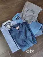 Old shirt jeans, woolen sweater