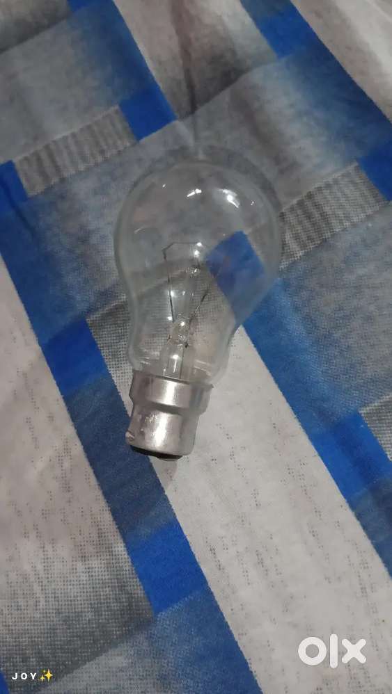 A 100 watt 2 piece yellow light bulb
