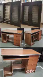 Wooden office table and sagwan window 4x4, with glass &jali shutters