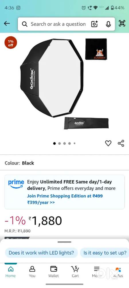 Godox SB-UBW80, 80 cm Octa Softbox for Speedlite