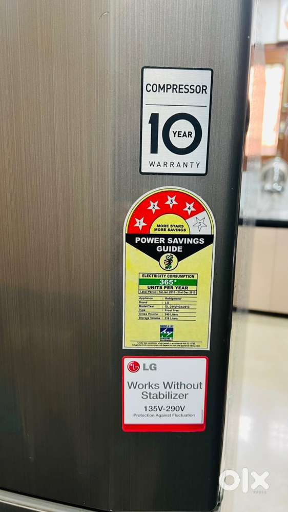 L.G. 240 Litres double door 4-star refrigerator