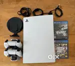 PlayStation 5 Console Bundle, 2 Games, 2 Controller Sony PS5 Disc Edio