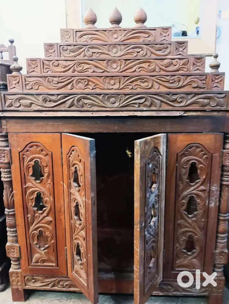 Burma teak wood made fully carved Pooja Mandapam