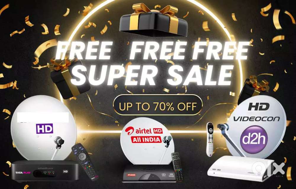 Biggest offer NEW DISH TV DTH D2H SKY HD BOX VIDEOCON PLAY AIRTEL Tatá