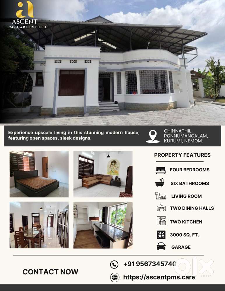 House For Rent At Chinnathil Ponnumangalam, Kurumi, Nemom Trivandrum..