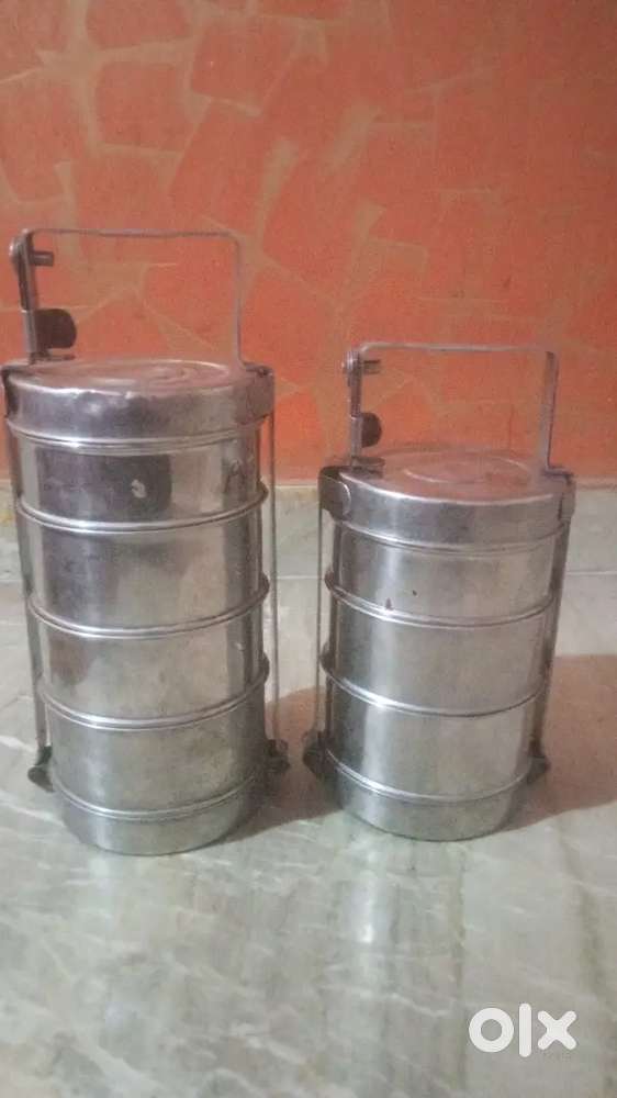 Steel tiffin box 4 and 3 sections