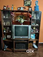 TV shelf and wooden showcase