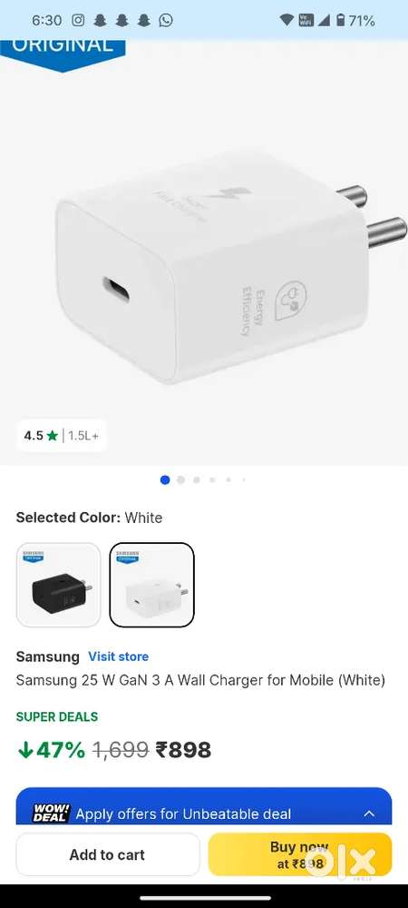 Samsung original charger 25 watt