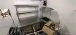 Work table with miza rack for restaurant