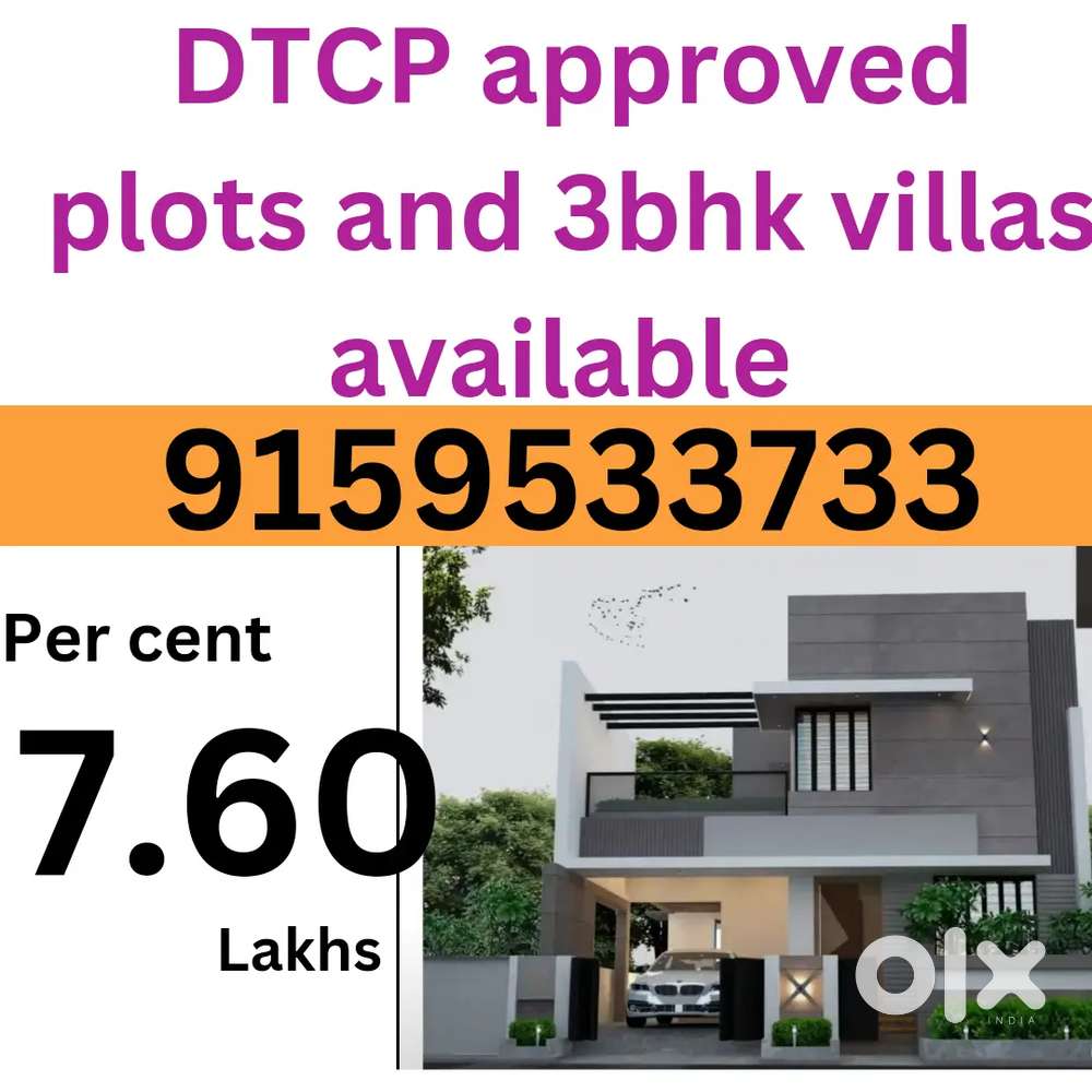 Dtcp approved plots and individual villas for sale