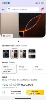 16 Pro Max 256 Gb