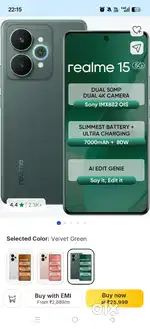 Realme 15 8/128 sealed pack valvet green