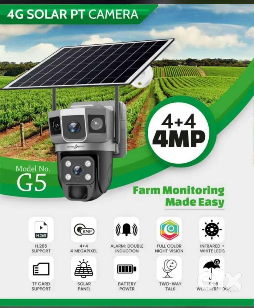 2 lens 3 screen solar camera 4mp+ 4mp 7500 only