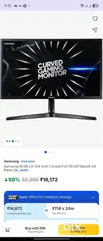 Samsung Curved gaming 144hz monitor