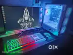 Full gaming setup. Ryzen 5. White colour full set up full hd monitor.