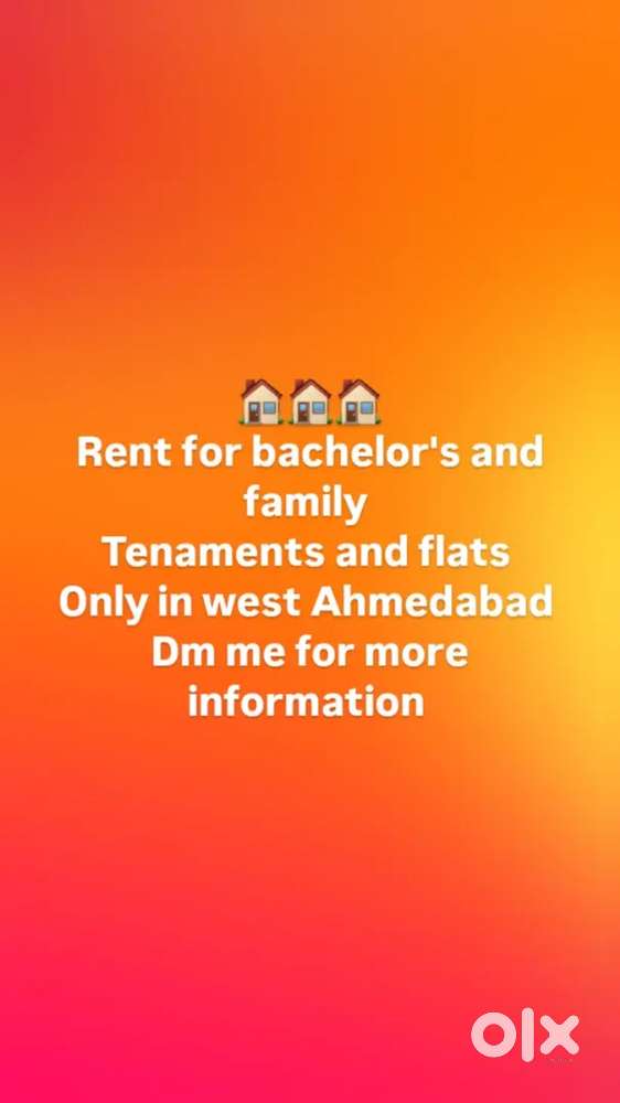 FLAT RENT FOR BACHELOR'S AND FAMILY IN WEST AHMEDABAD