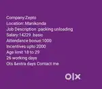 Zepto (picker&packer)Manikonda  hyd