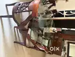 6 seater glass dining table with sheesham chairs