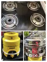 4 burner gas, mixer with 4jars, and steel steamer